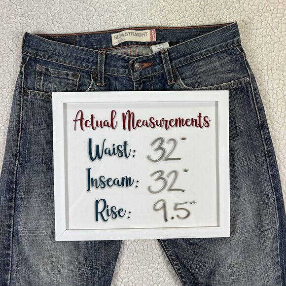 Levi’s 514 Jeans Men’s Size 32x32 Blue Slim Straight Y2K Grunge Streetwear - Picture 12 of 12